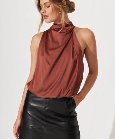 Top In Chocolate Satin