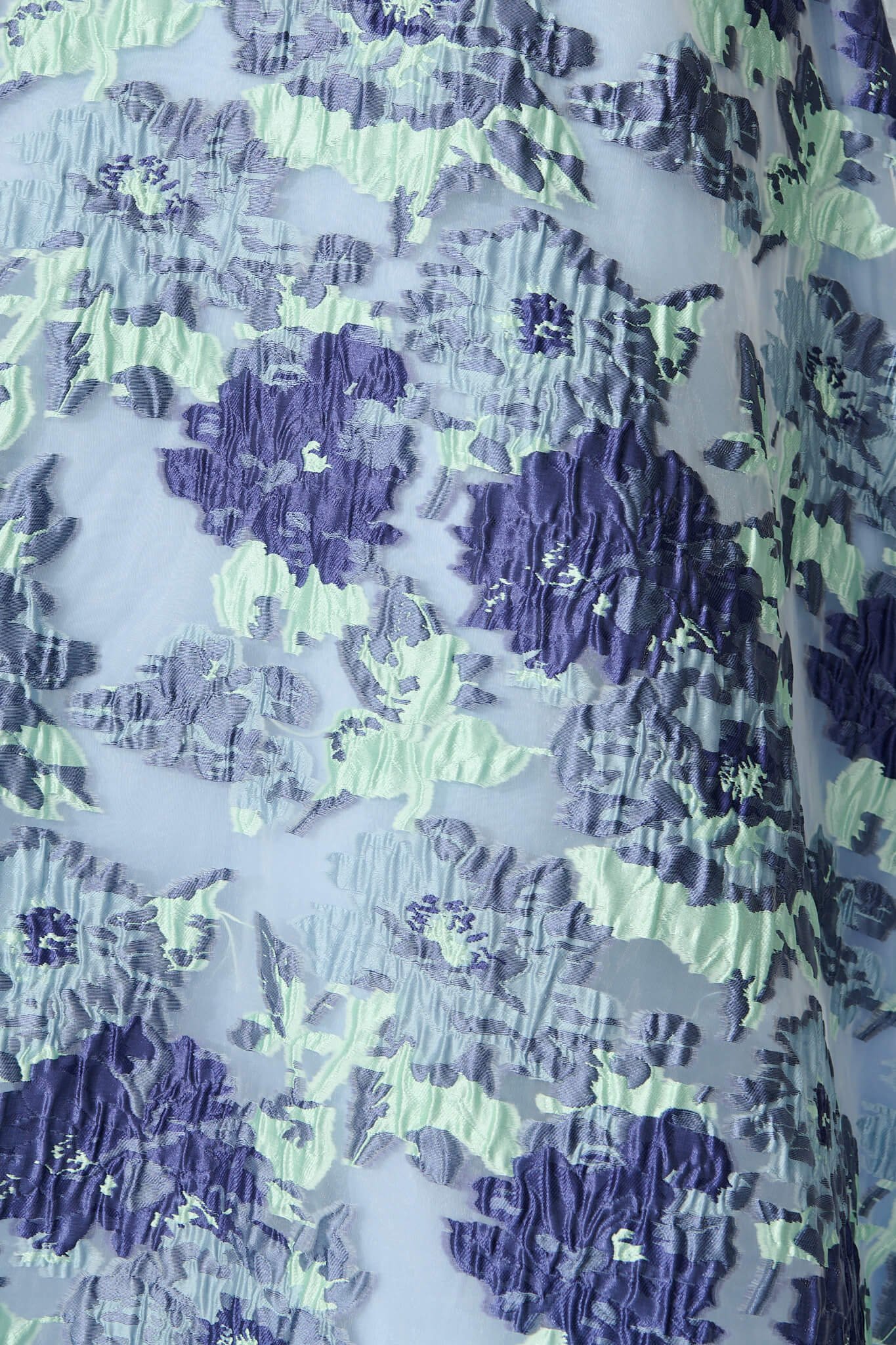 Maxi Dress in Blue Floral Organza Jaquard - Image 6