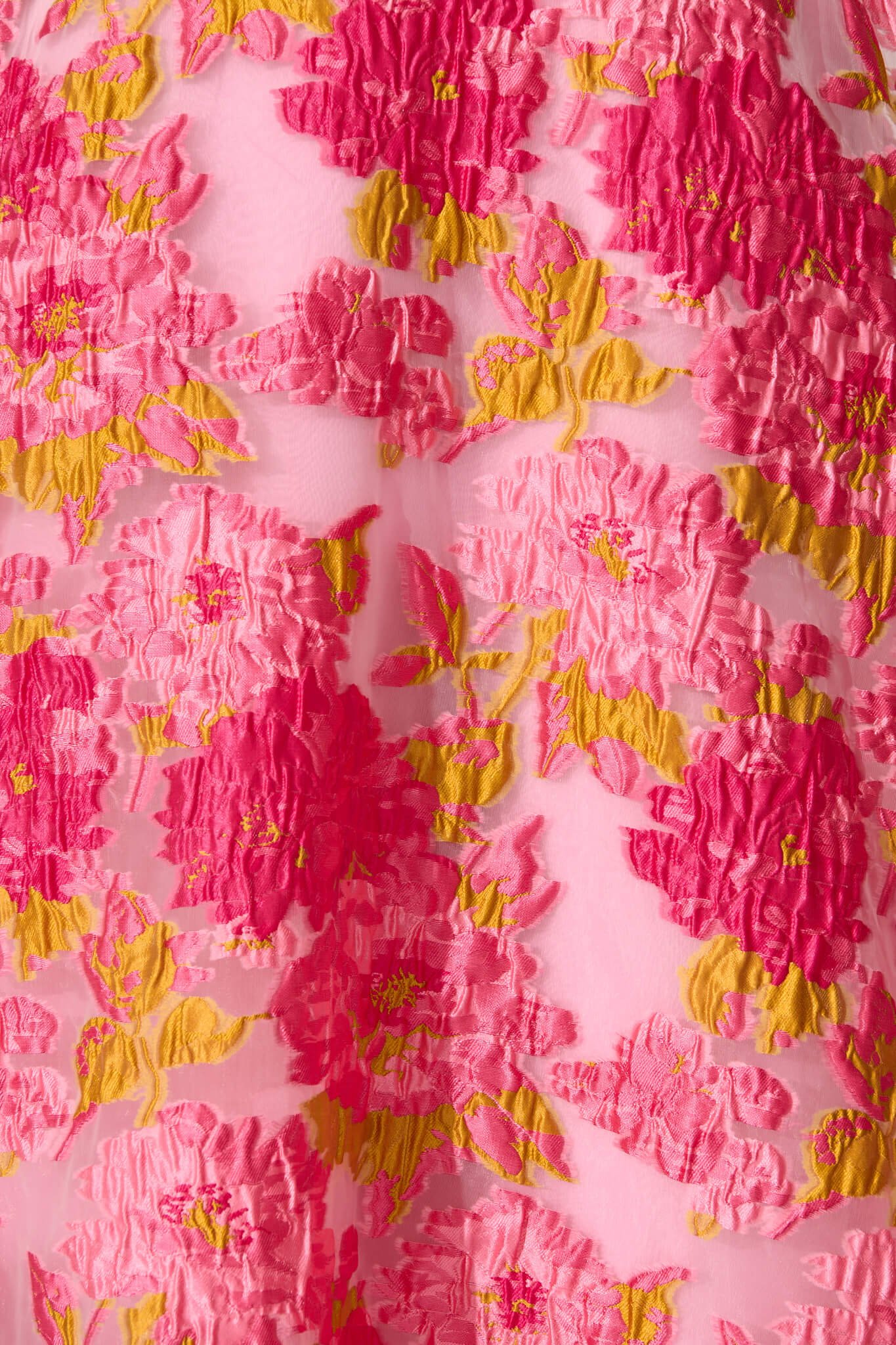 Maxi Dress In Pink Floral Organza Jacquard - Image 7