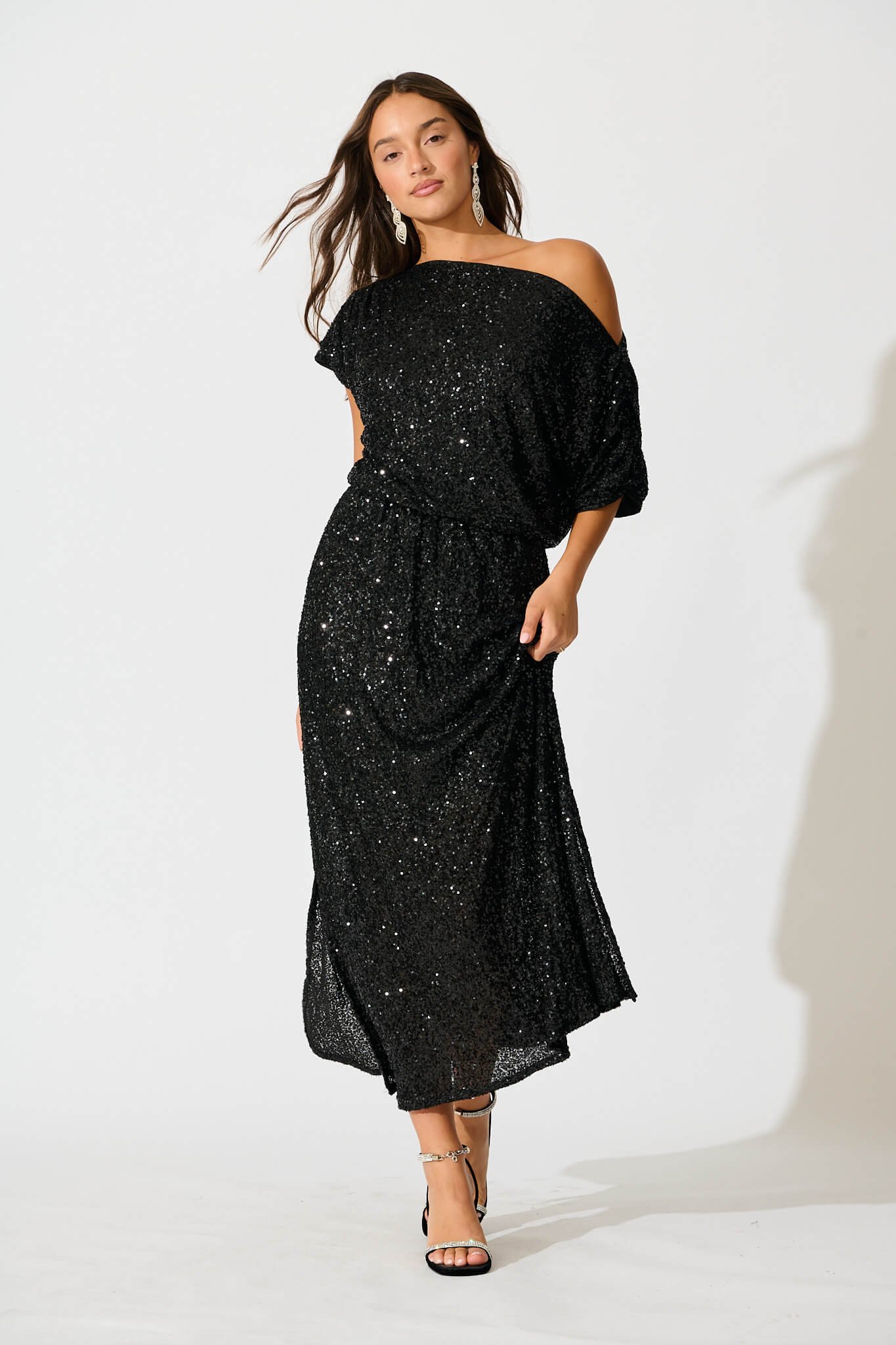 Maxi Dress in Black Sequin - Image 2