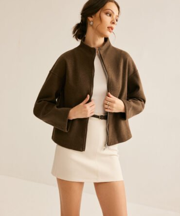 Tweed Double Zip Coat