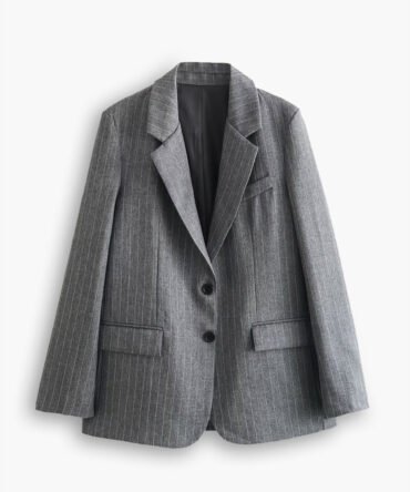 Pinstripe Lapel Blazer