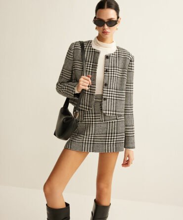 Wool-Blend Checked Blazer