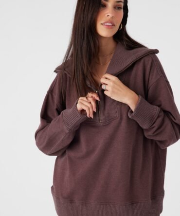 FRENCH TERRY HALF ZIP PULLOVER