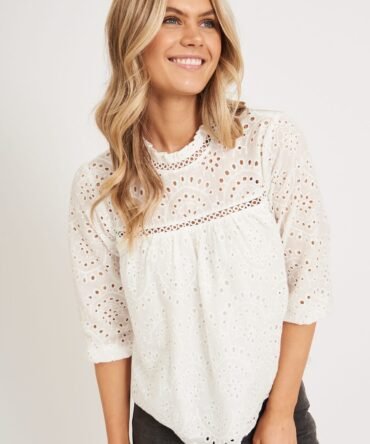 Top In White Embroidery